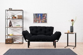 Atelier Del Sofa Nitta - Sofá-Cama de 2 Plazas Negro